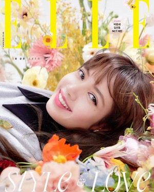 Lisa is a flower among flowers for 'Elle Korea'