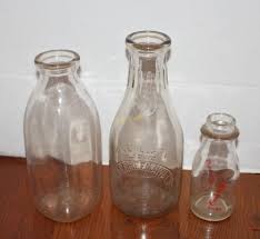 Vintage Glass Milk Bottes