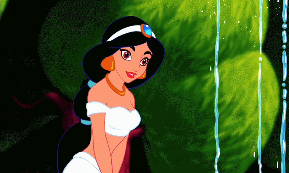 Walt Disney Gif of Princess Jasmine from "Aladdin" (1992) .