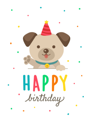 Cute Dog Birthday Card