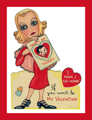 Greta Garbo Valentine Card ~ Vintage