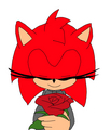 Sakileven with a rose🌹  - sonic-bases fan art