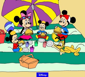  A dia at the de praia, praia (Mickey, Minnie, Pluto, Morty and Ferdie)