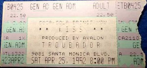  キッス ~West Hollywood, California...April 25, 1992 (Revenge Tour)