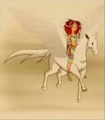 Nisa rides on Pegasus - the-heroes-of-olympus fan art