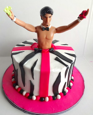 Pop Out Cake + Male Stripper 