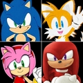 Sonic, Tails, Amy and Knuckles - sonic-the-hedgehog fan art