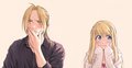 edward and winry - anime wallpaper