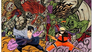  uchiha sasuke and 火影忍者 uzumaki