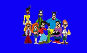  (A Goofy Movie) Goofy, Max, Pete, PJ, Bobby, Roxanne, (Stacy)Stacey and Powerline