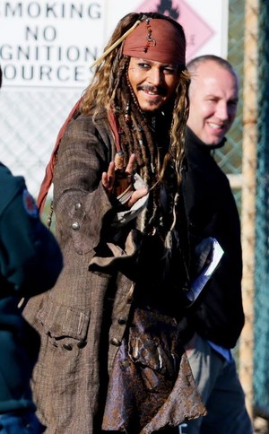  *Johnny Depp on Pirates of the Caribbean Set*