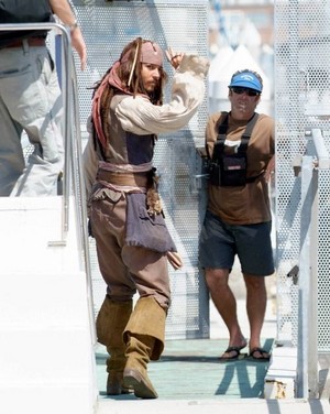  *Johnny Depp on Pirates of the Caribbean Set*