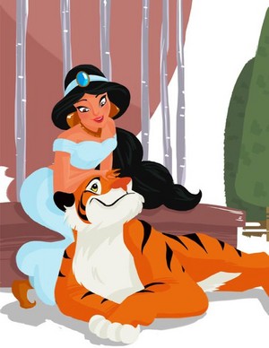  Walt Disney پرستار Art - Princess جیسمین, یاسمین & Rajah