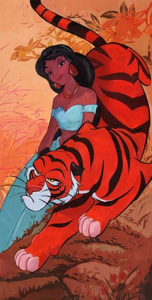  Walt ディズニー ファン Art - Princess ジャスミン & Rajah
