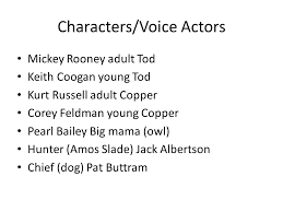  Cast And Voice Actors The rubah, fox And The Hound