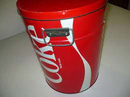  Vintage Coca Cola Metal Beverage enfriador, refrigerador Tin