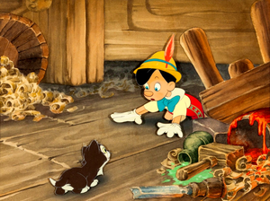  Walt Disney Production Cels - Figaro & Pinocchio