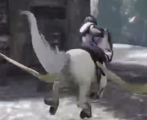  Aya riding an Beautiful White Pegasus