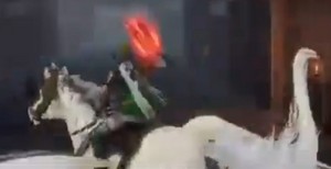 Bao Sanniang rides on an Beautiful Pegasus