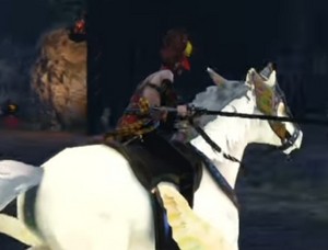 Kai riding on an Pegasus