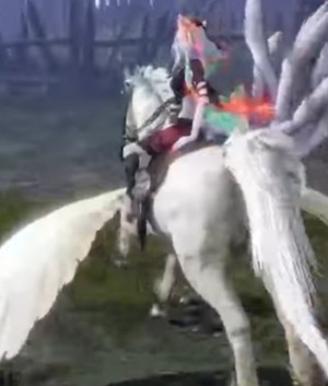  Kyubi riding an Beautiful Pegasus