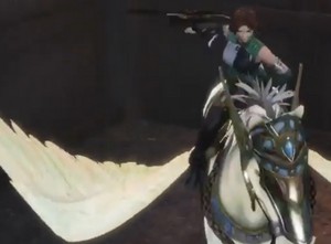Yueying riding on a Beautiful Pegasus