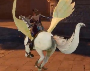  Zhang Chunhua riding an Pegasus