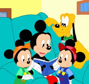 Disney Mickey Family Memory Book with Pluto, Morty and Ferdie.