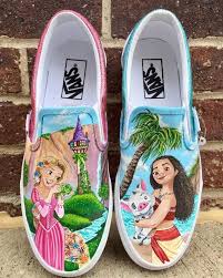  Disney Princess Hand Painted Canvas Shoes