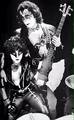Eric and Gene (NYC) October 31, 1981 (A World Without Heroes Video shoot)  - kiss photo