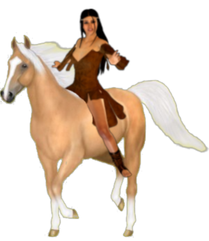  Bellerhina riding her Beautiful 帕洛米诺 Horse