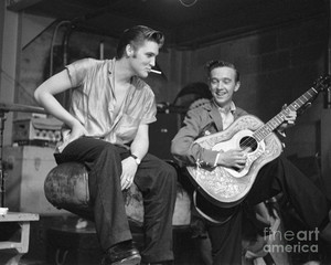  Elvis Backstage With His Cousin, Gene Smith
