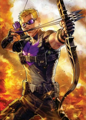  Hawkeye || Marvel Battle Lines Variant Covers || Super 超能英雄 Collection (Art 由 Yoon Lee)