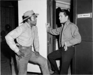  Elvis And Jim Brown On The Set Of Roustabout