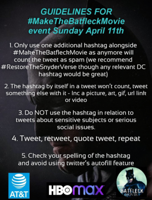  Make the Batfleck Movie Event on Twitter - Sunday, April 11th, 2021