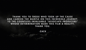  Message from Zack Snyder