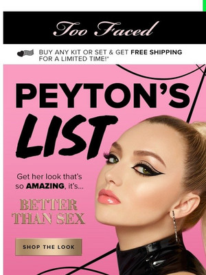  Peyton orodha - 'Better Than Sex' Eyeliner Ads - 2019