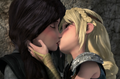 Lesbian kiss - disney-crossover fan art