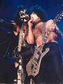 Paul and Gene ~Madrid, Spain...June 25, 1997 (Alive Worldwide Reunion Tour)  - kiss photo