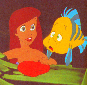  Walt Disney Production Cels - Princess Ariel & cá bơn, bồ câu