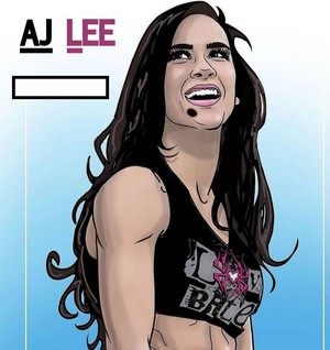  AJ Lee with chin تل, مول at 2021 draw