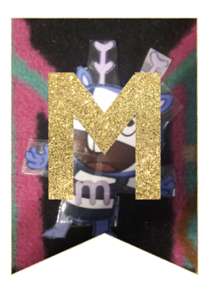  M – emas Alphabet Banner Letter