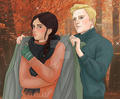 Peeta/Katniss Drawing - Fall - peeta-mellark-and-katniss-everdeen fan art