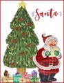Santa And The Christmas tree  (Vintage Image) - christmas photo