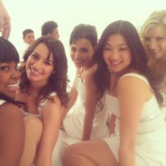  Glee girls in white