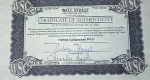  Autographed Salma with Cert Of Auth