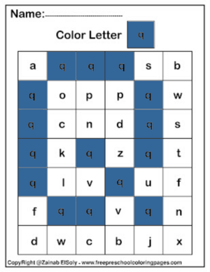  Color によって Letter q Square Pïxels Free Preschool