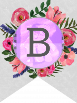  цветок Banner Alphabet Letters Free Prïntable – B