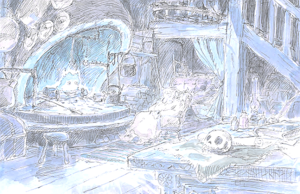  Howl’s Moving istana, castle Concept Art
