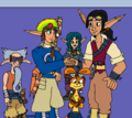 Jak and Phoenix Get along with other (with Keira, Daxter and Tym) - jak-and-daxter fan art